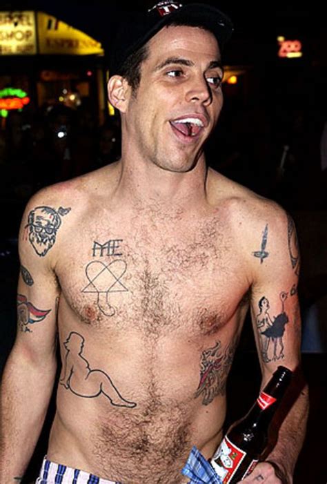 Learn about the crazy and hilarious tattoos of Steve-O, a stunt performer, comedian, and animal rights activist. See his self-portrait, weird penis, Satan, Billy Bob, and more tattoos and their stories. 